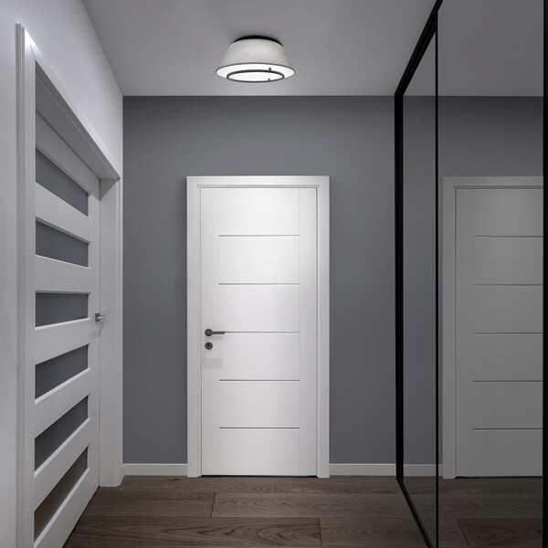 Hailey 16in LED Fabric Flush Mount 3000K In Black